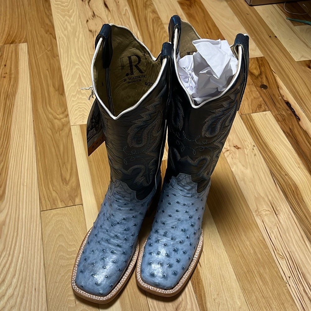 NWT R. Watson Boots Ostrich Square Toe Boot